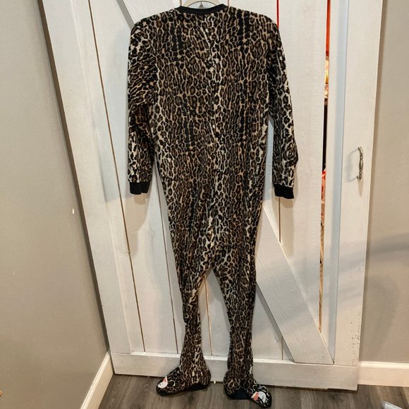 Nick & Nora cheetah footie full body pajama jumpsuit small - Picture 4 of 4